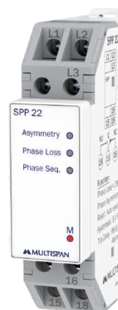 Multispan SPP-22 / V22-RYB — 3-phase single-phasing preventor with R-Y-B indication