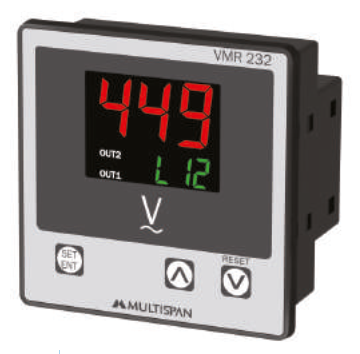 Multispan VMR-232 — 72x72 panel-mount 3-phase protection relay with display