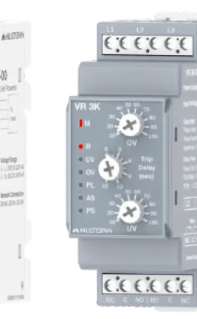 Multispan VR-3K DIN-rail 3Ø3W voltage protection relay